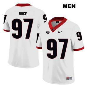 Men's Georgia Bulldogs NCAA #97 Brooks Buce Nike Stitched White Legend Authentic College Football Jersey IYJ4454OG